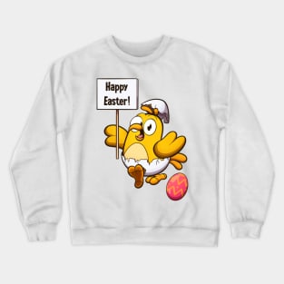 Cute Little Easter Chick With Sign Crewneck Sweatshirt